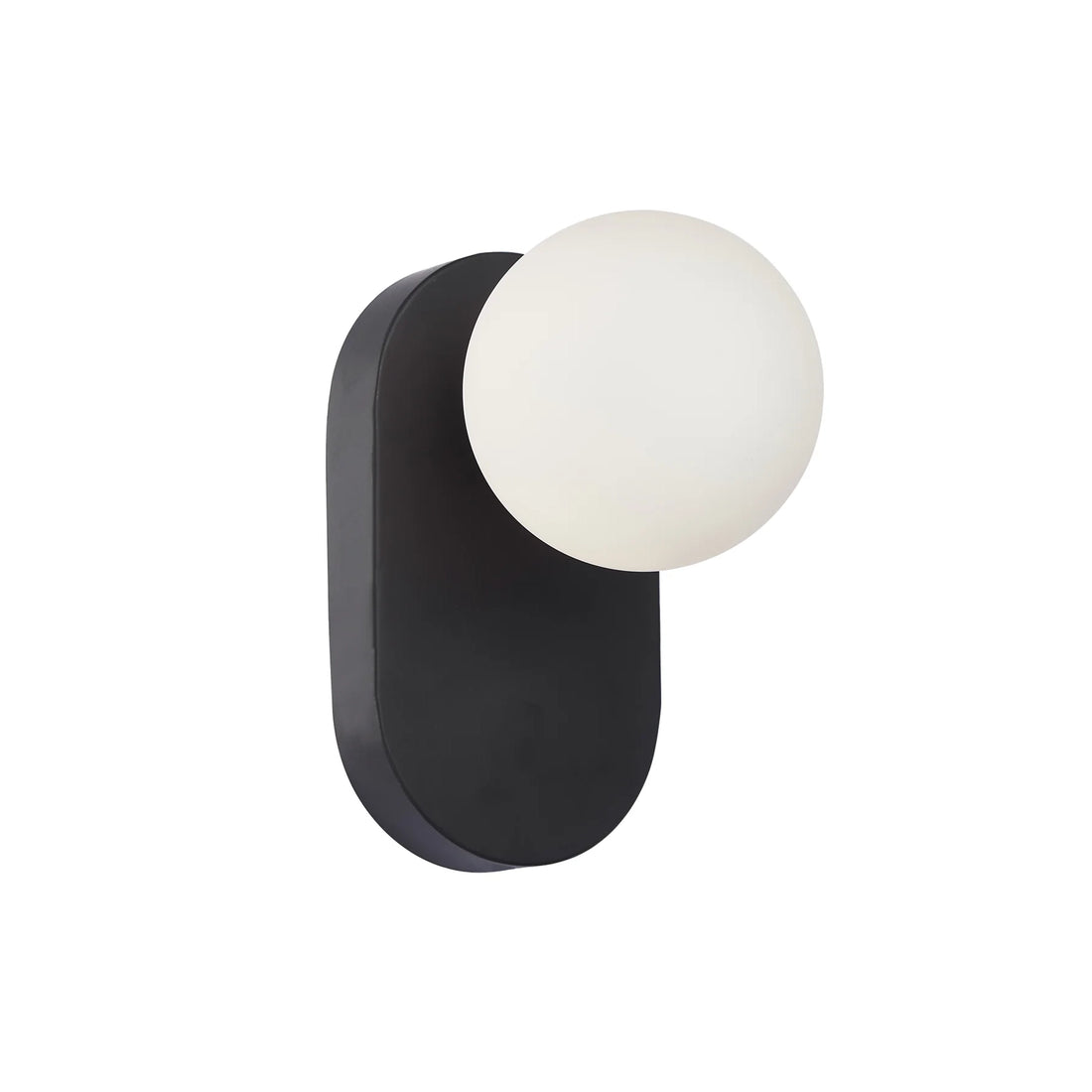 Balle Oblong Black and Opal Glass Modern Retro Wall Light