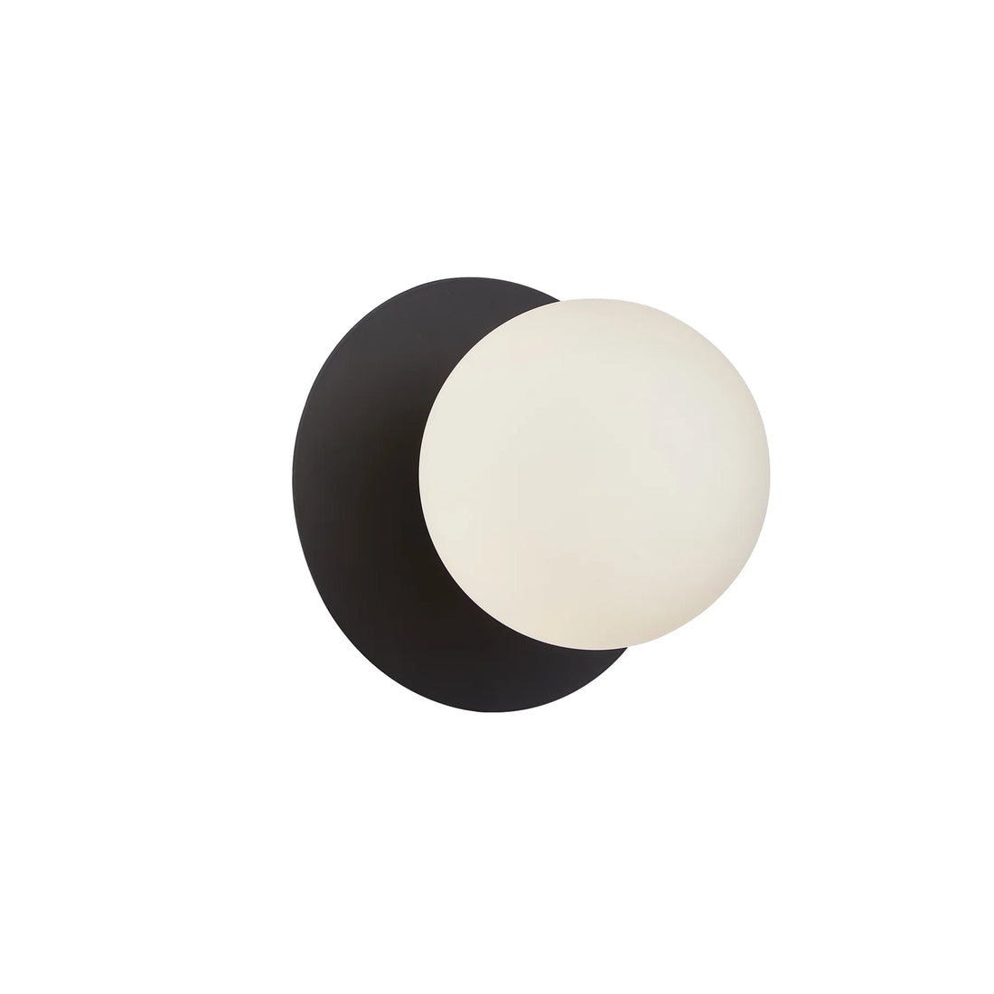 Balle Round Black and Opal Glass Modern Retro Wall Light