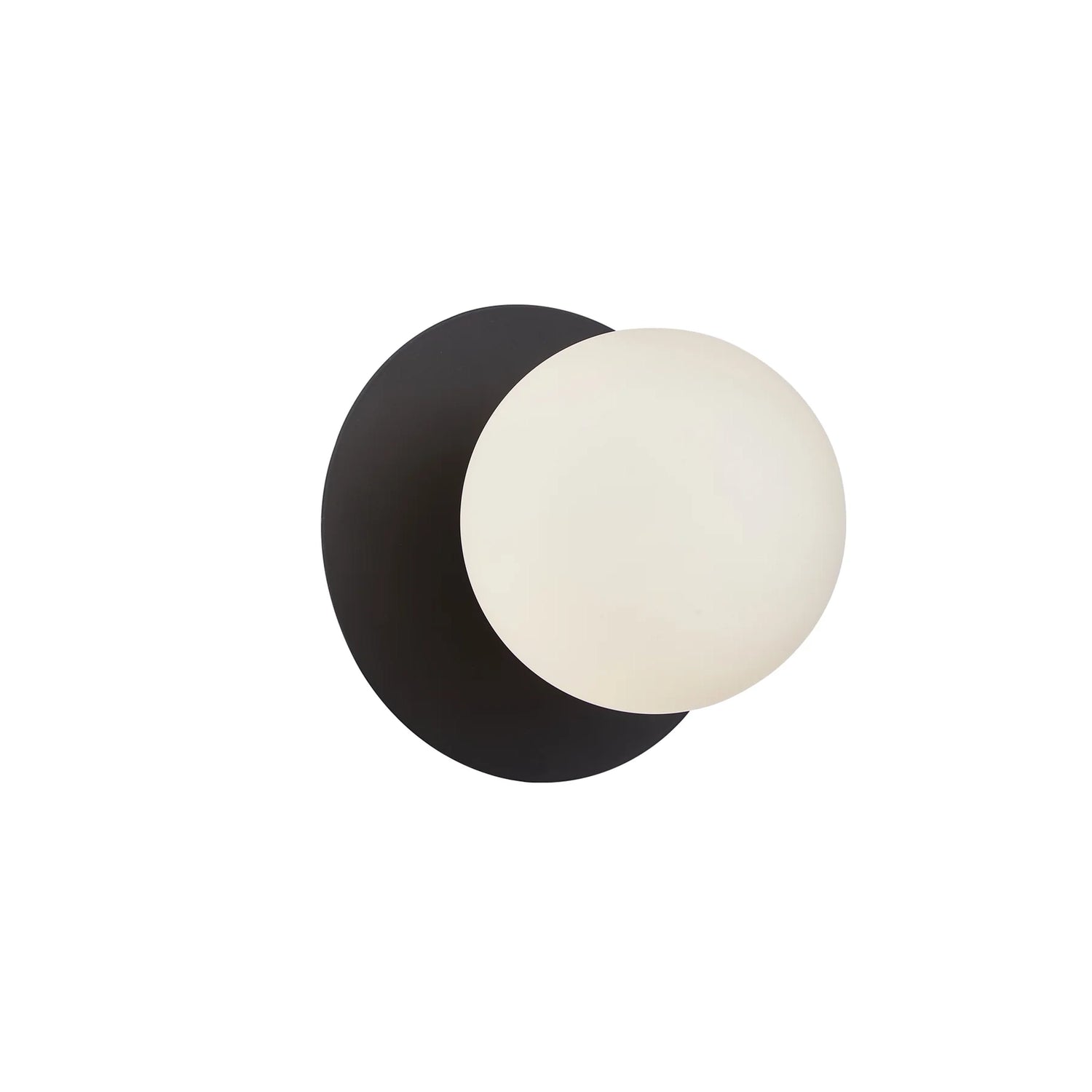 Balle Round Black and Opal Glass Modern Retro Wall Light