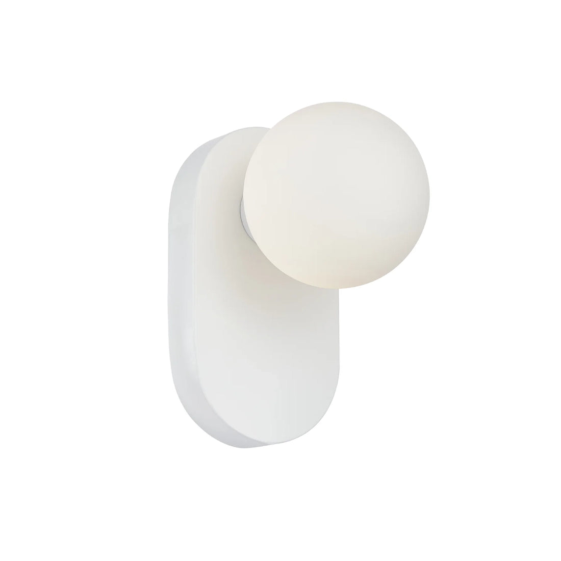Balle Oblong White and Opal Glass Modern Retro Wall Light