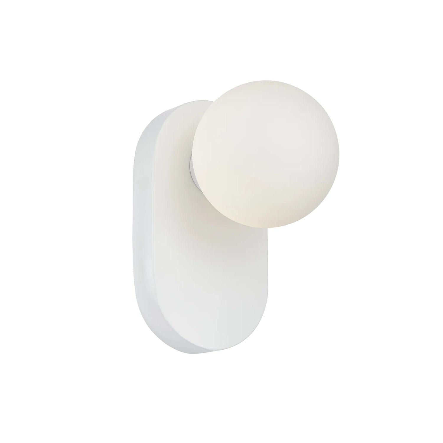 Balle Oblong White and Opal Glass Modern Retro Wall Light