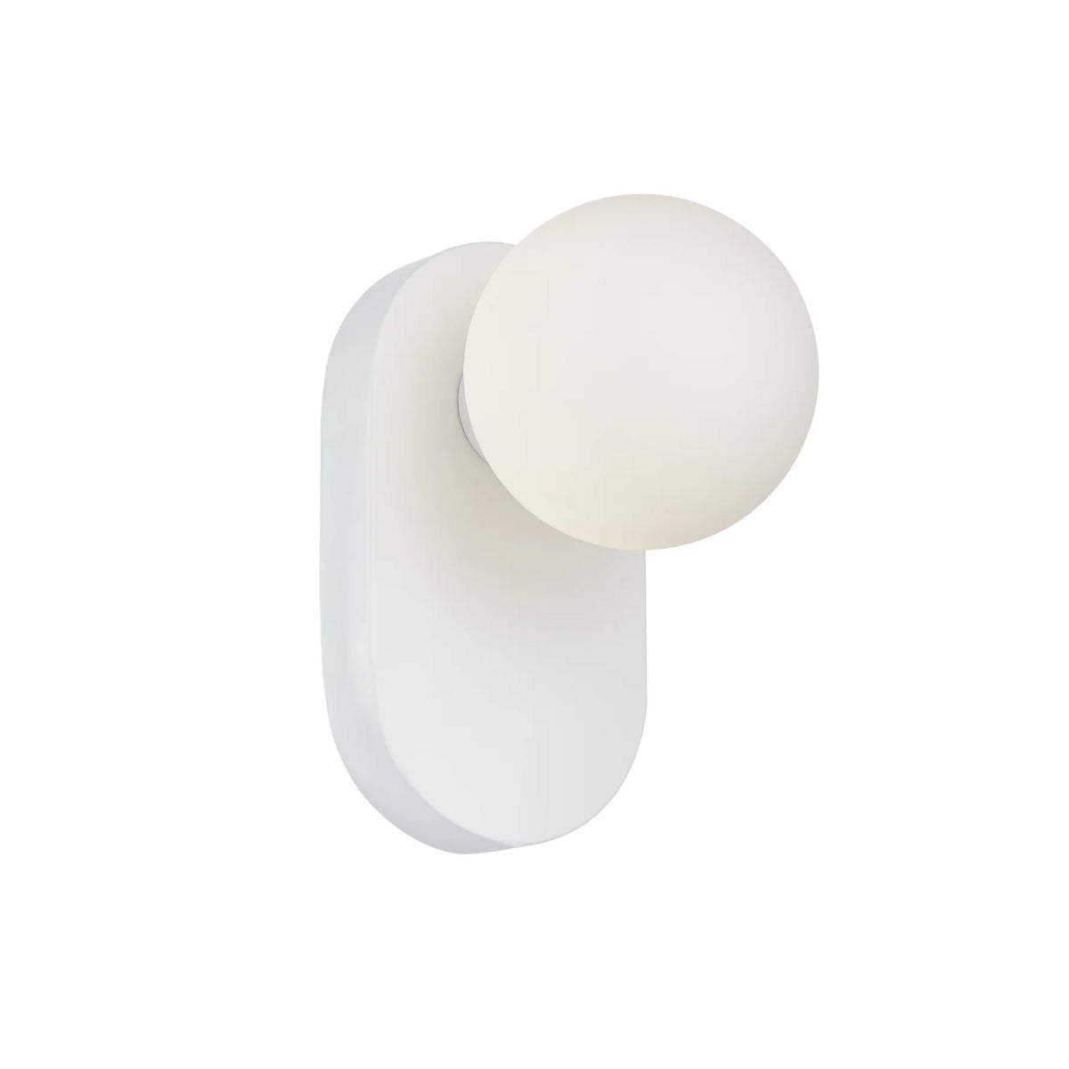 Balle Oblong White and Opal Glass Modern Retro Wall Light
