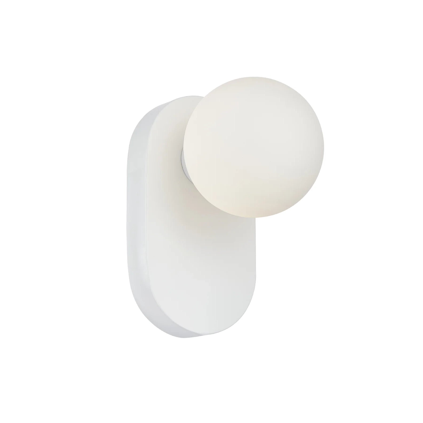 Balle Oblong White and Opal Glass Modern Retro Wall Light