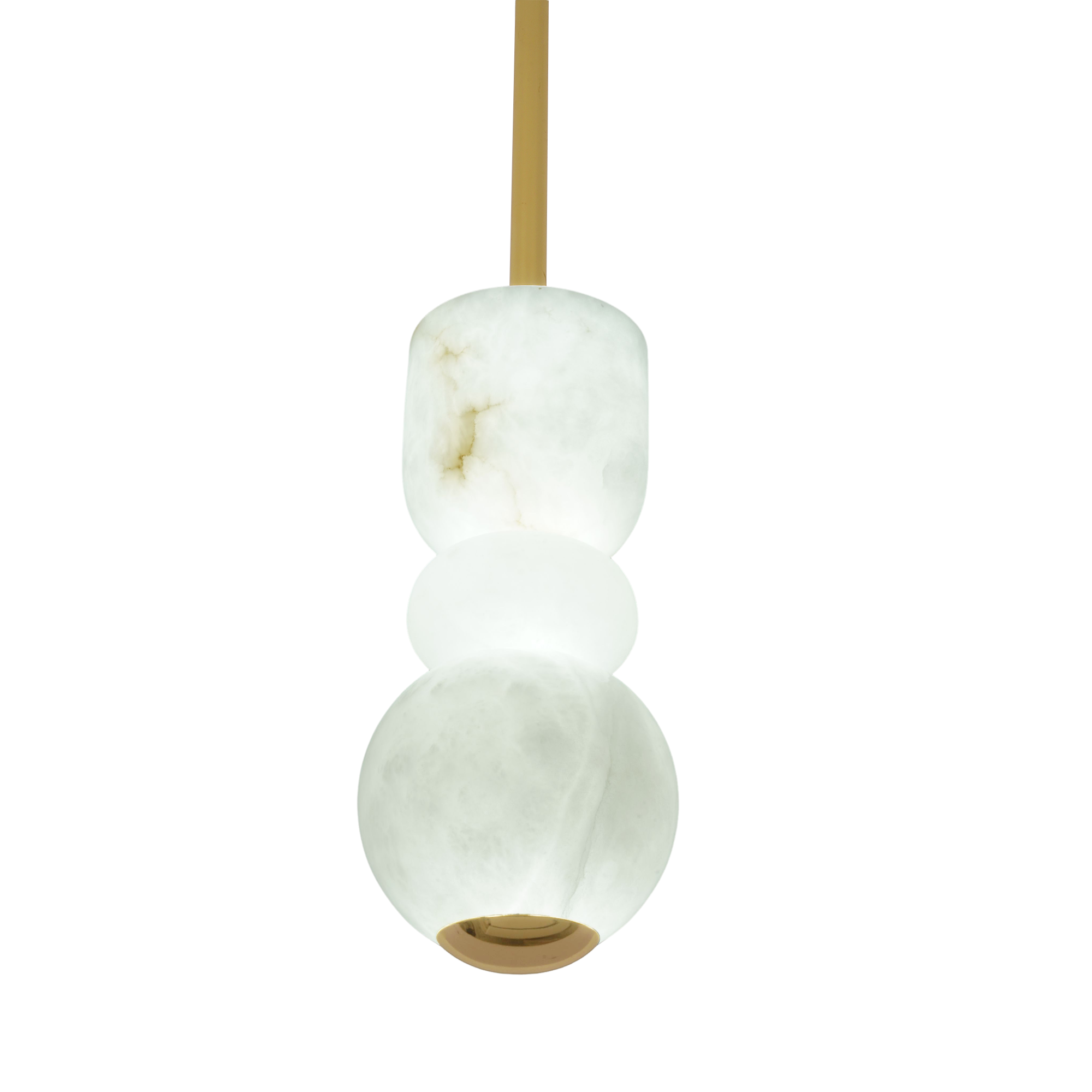 Bianca 120 3 Light Gold with Alabaster Tri-Colour Modern Pendant