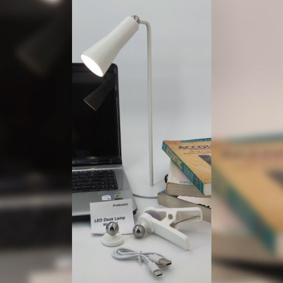Multi-Use Rechargeable White Desk or Clamp Lamp