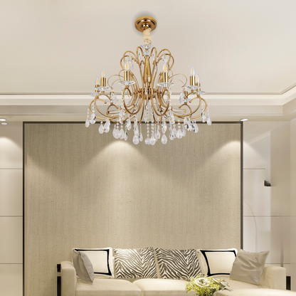 Belice 10 Light Gold Traditional Classic Chandelier