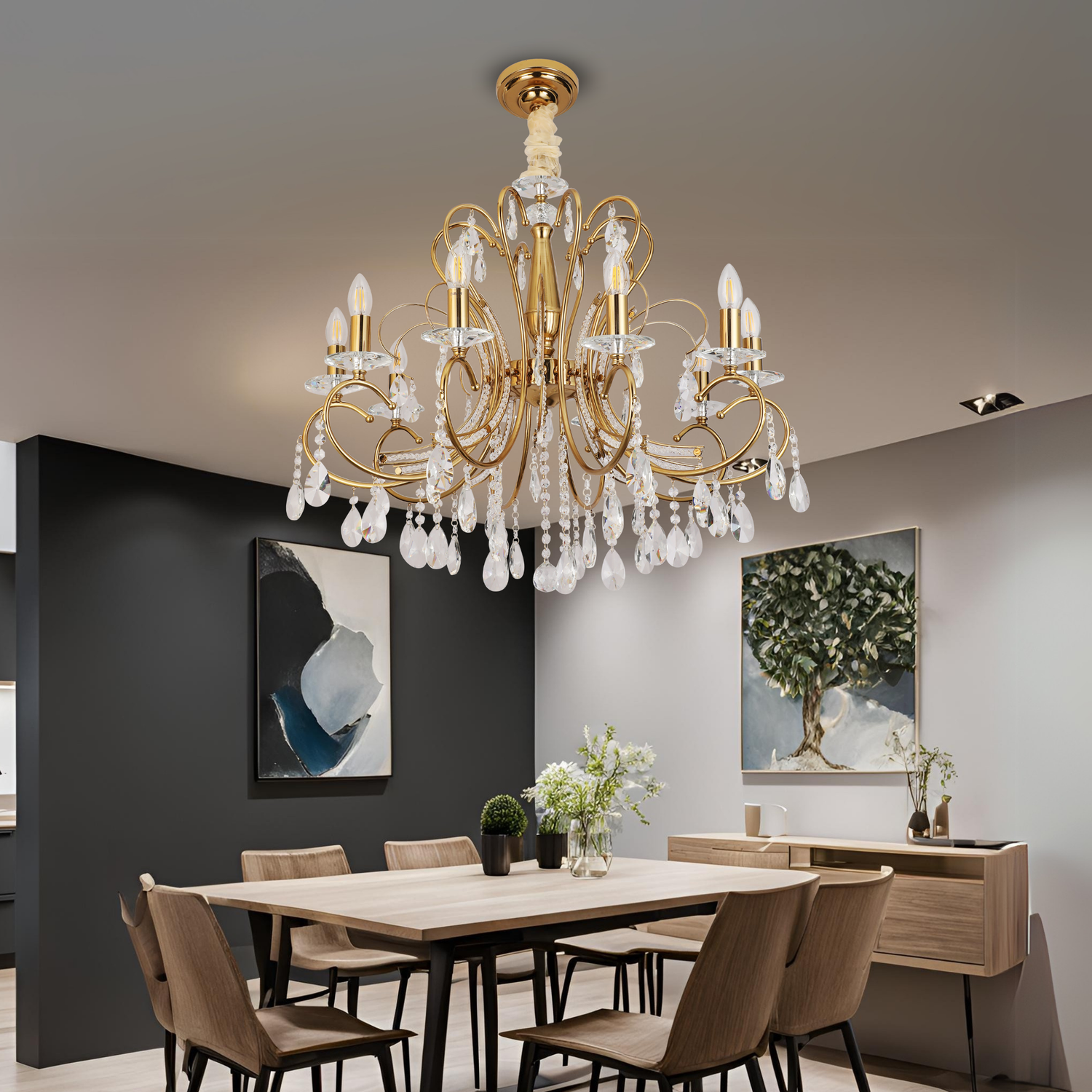 Belice 10 Light Gold Traditional Classic Chandelier