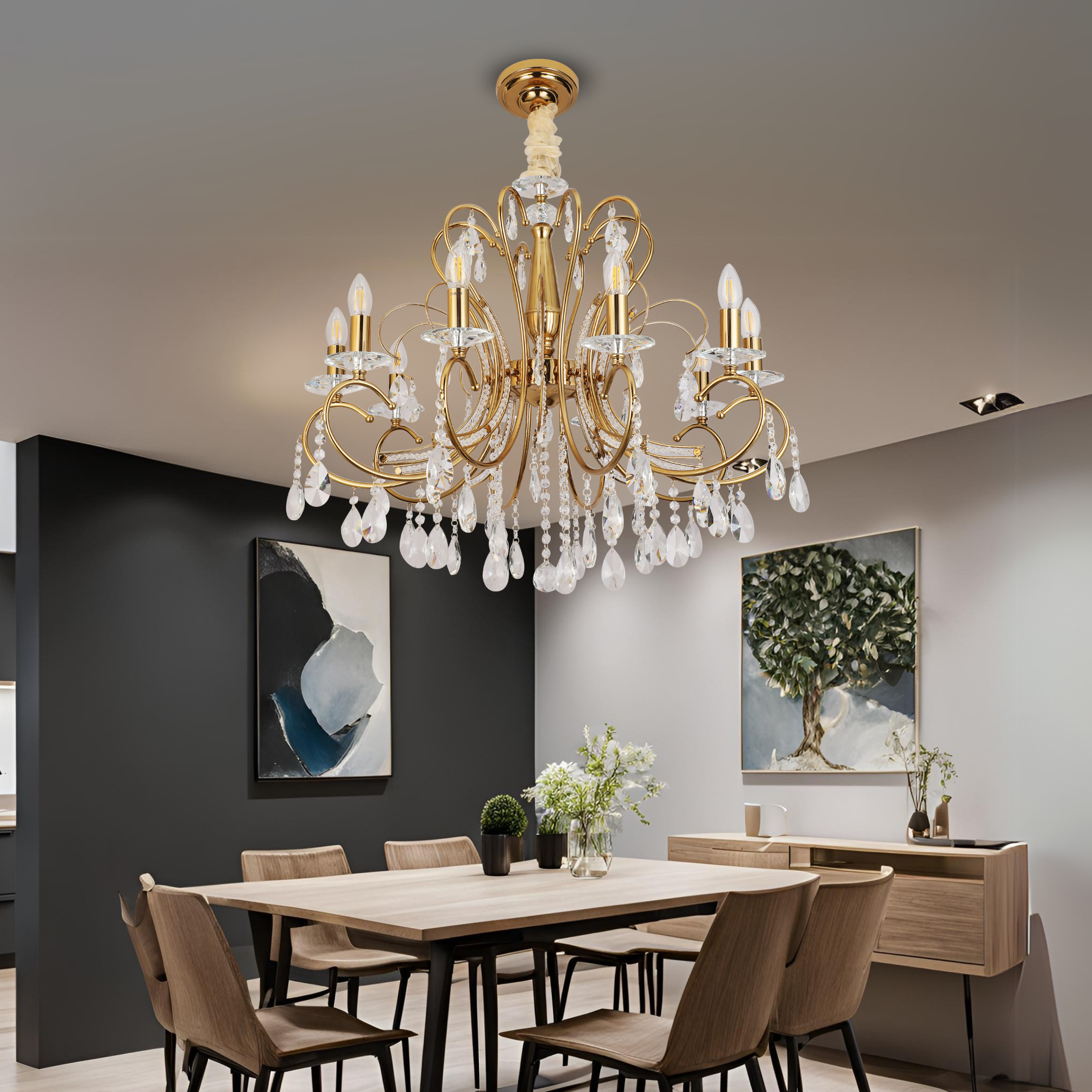 Belice 10 Light Gold Traditional Classic Chandelier