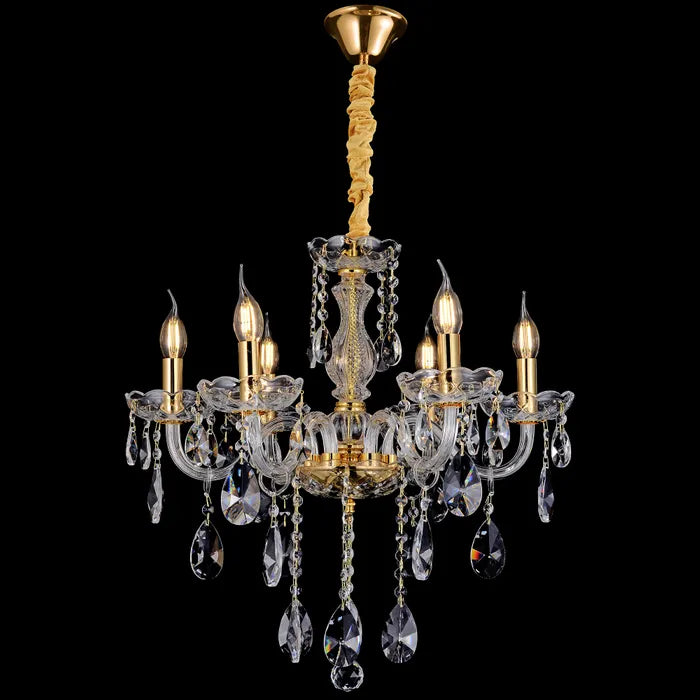 Bromley Gold 6 Light Crystal Traditional Chandelier