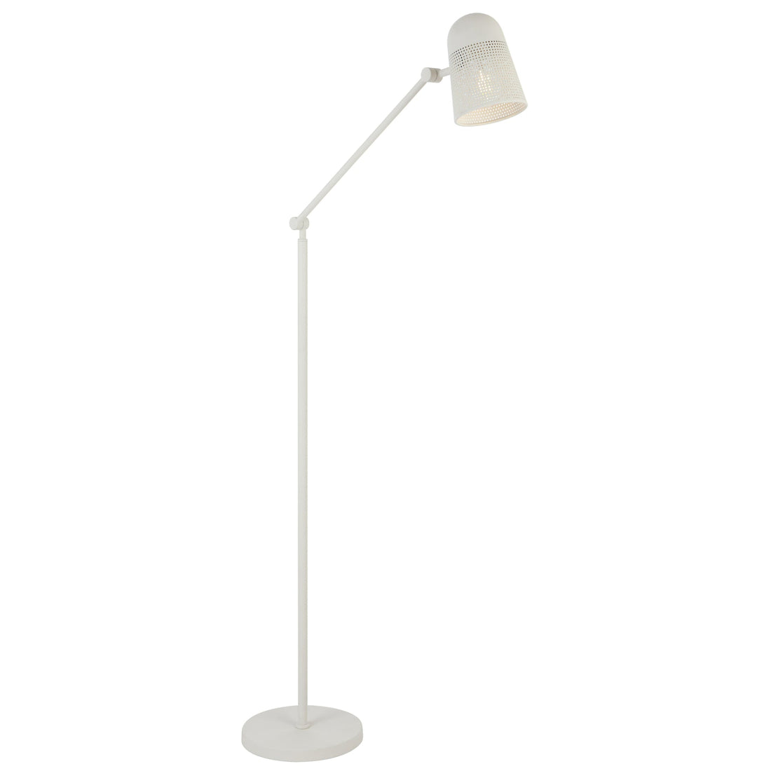 Cadena Off-White Adjustable Perforated Industrial Floor Lamp