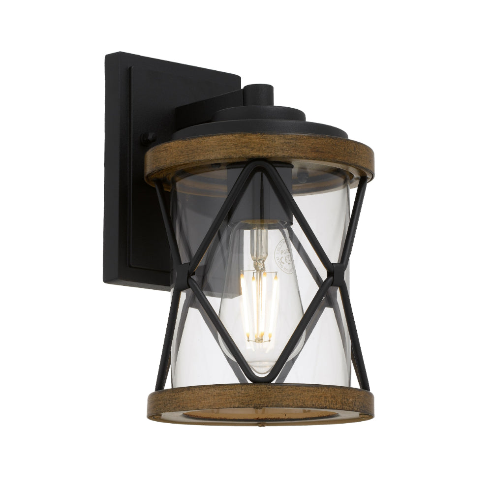 Capstan 25cm Black and Timber-Look Exterior Coach Light
