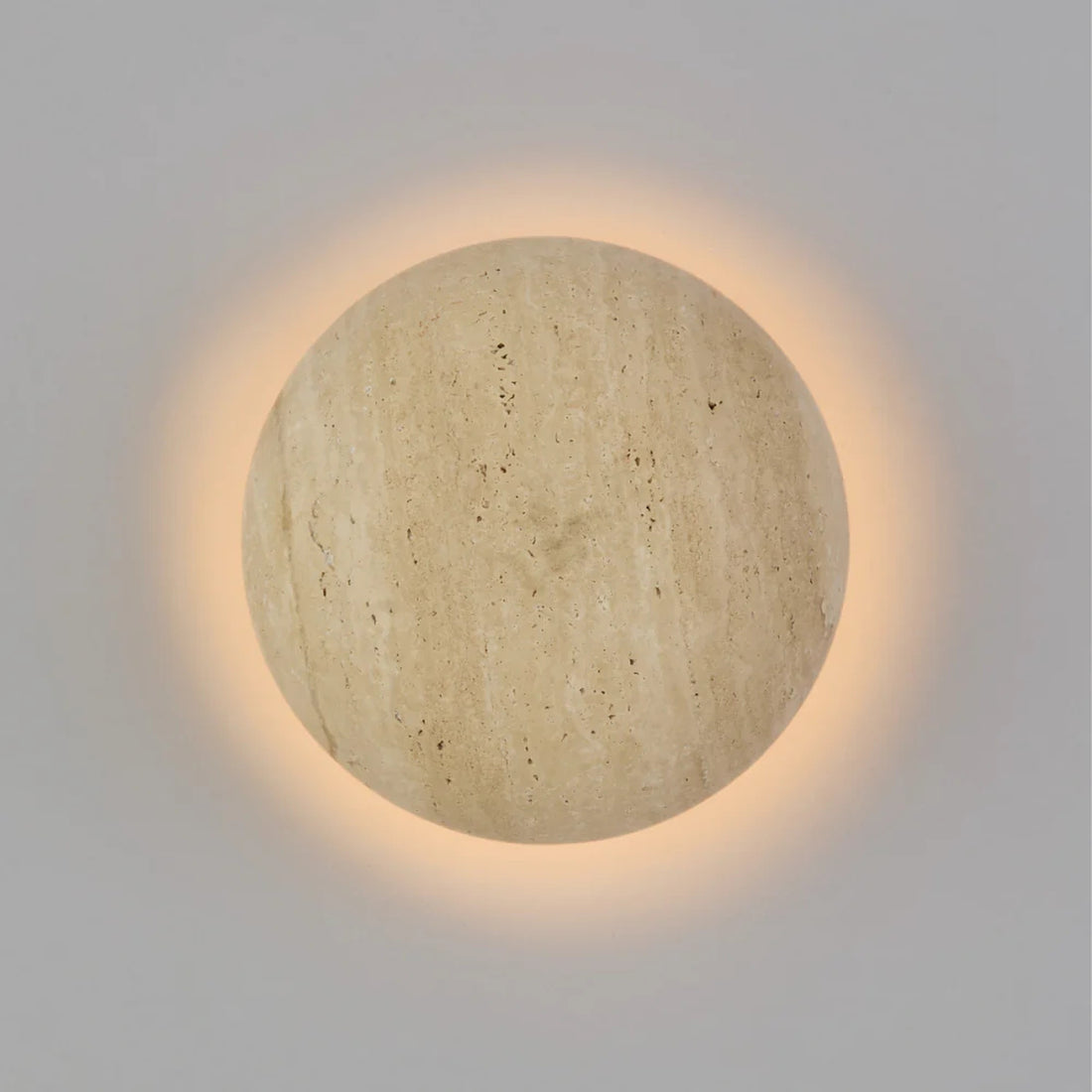 Casar Beige Travertine Round 3000k LED Contemporary Wall Light