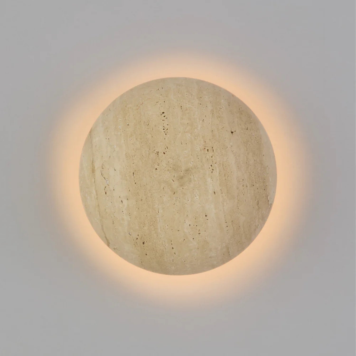 Casar Beige Travertine Round 3000k LED Contemporary Wall Light