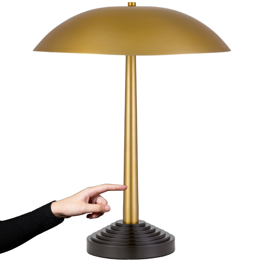 Corvus Antique Brass Touch Table Lamp