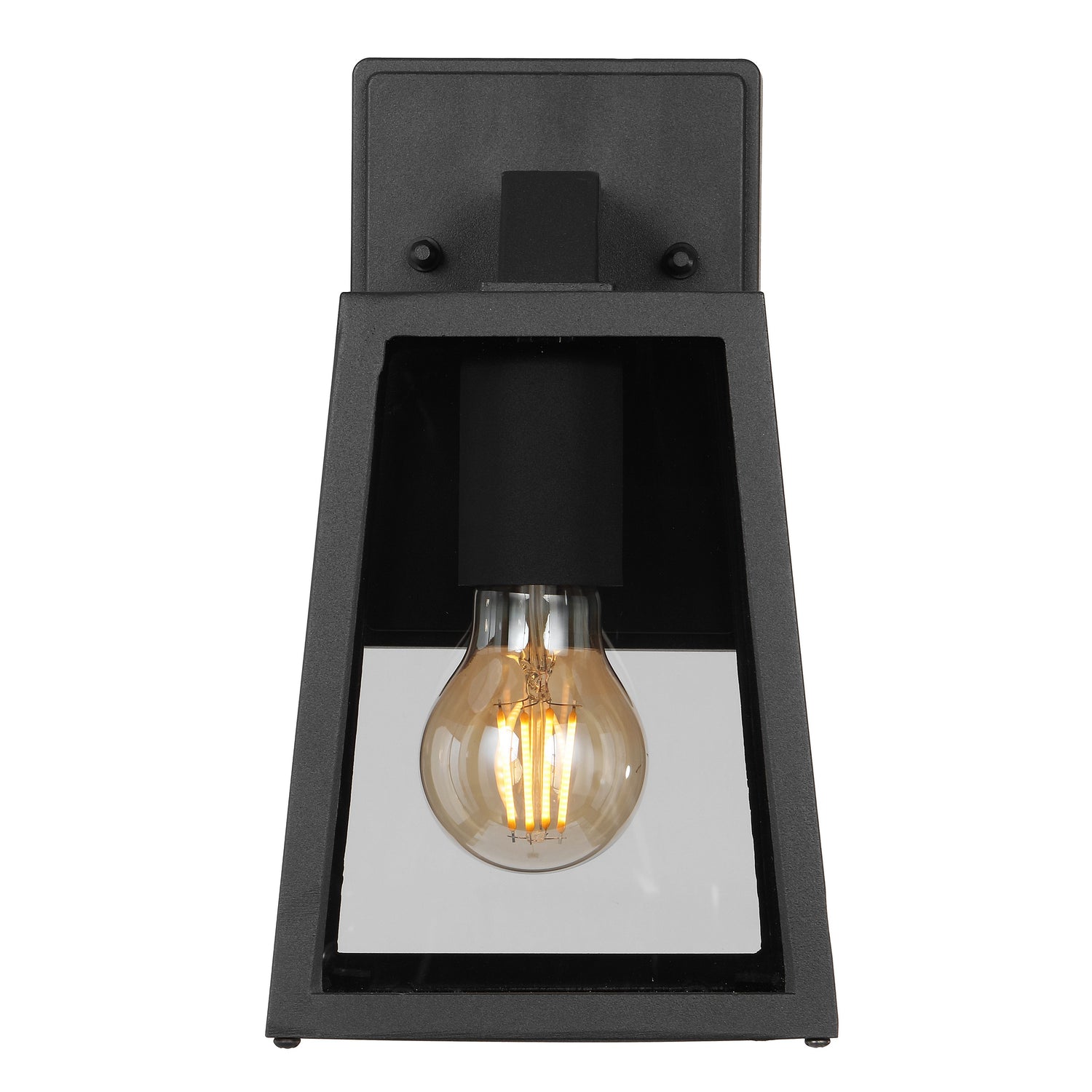 Cosca 145mm Black with Smoke Glass Panel Exterior Coach Light