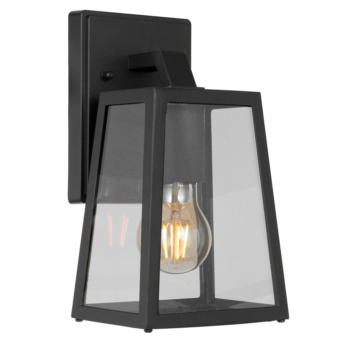 Cosca 145mm Black with Smoke Glass Panel Exterior Coach Light