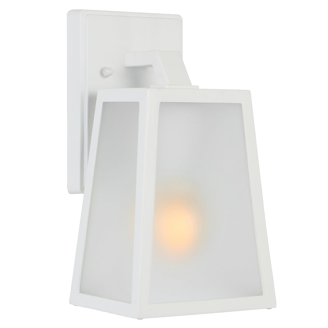 Cosca 145mm White with White Frost Glass Panel Exterior Coach Light