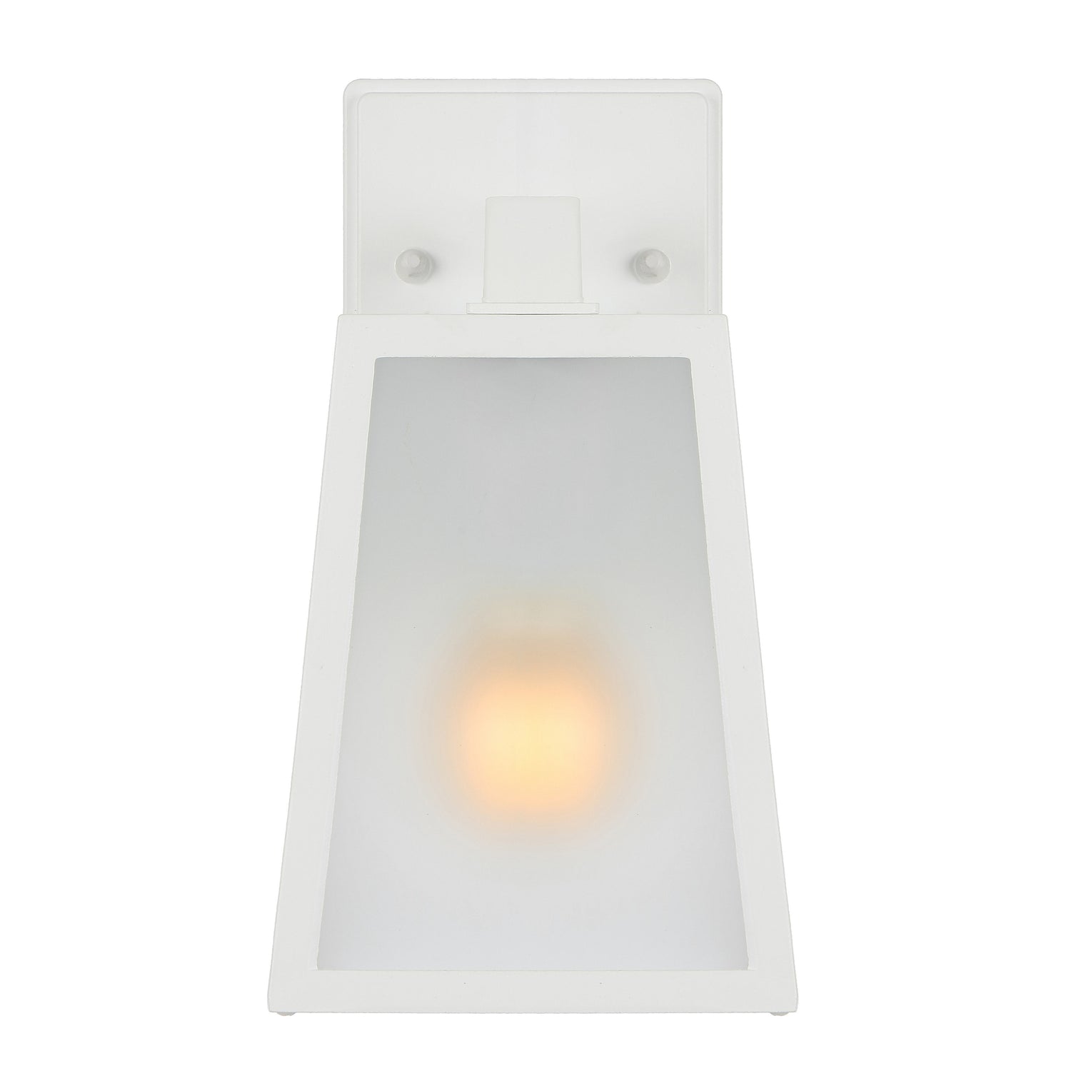 Cosca 145mm White with White Frost Glass Panel Exterior Coach Light