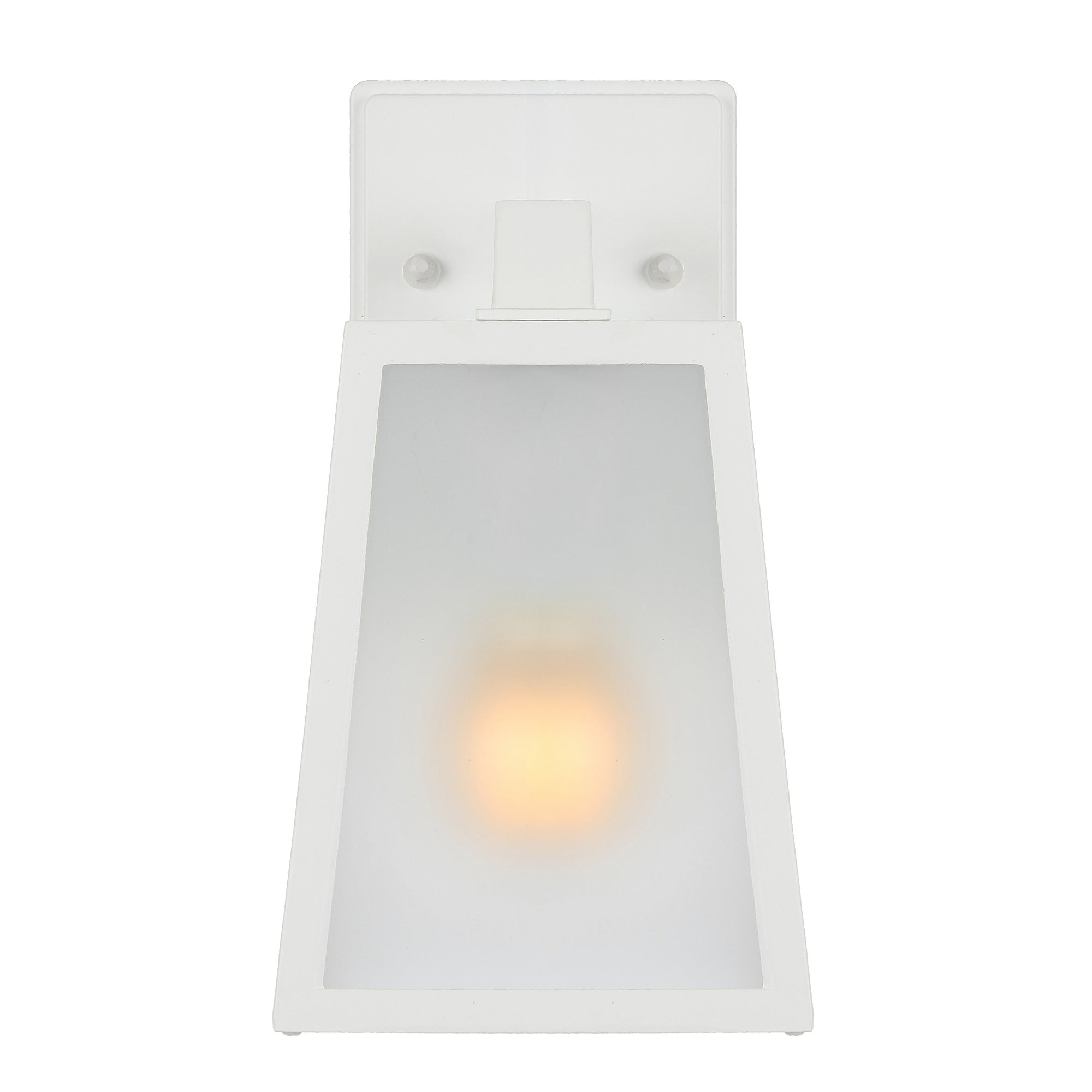 Cosca 145mm White with White Frost Glass Panel Exterior Coach Light