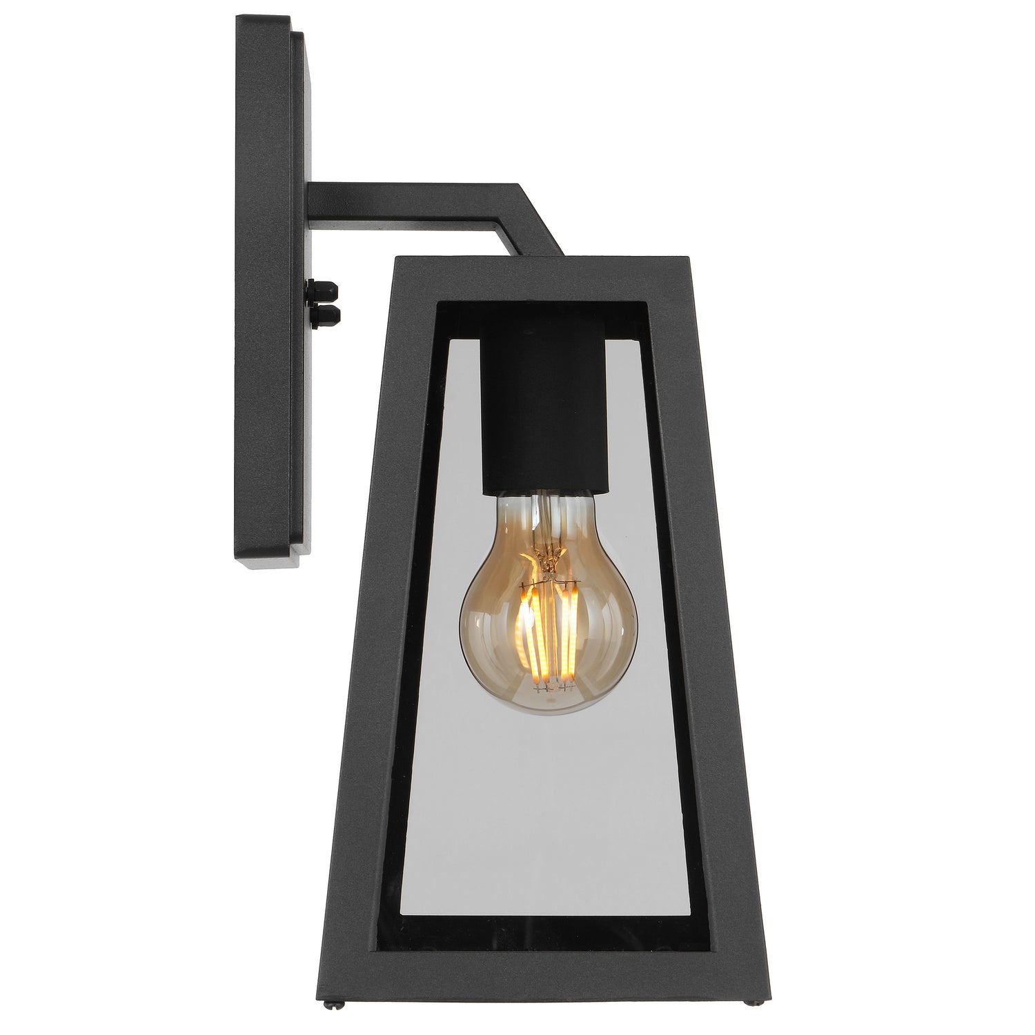 Cosca 180mm Black with Smoke Glass Panel Exterior Coach Light