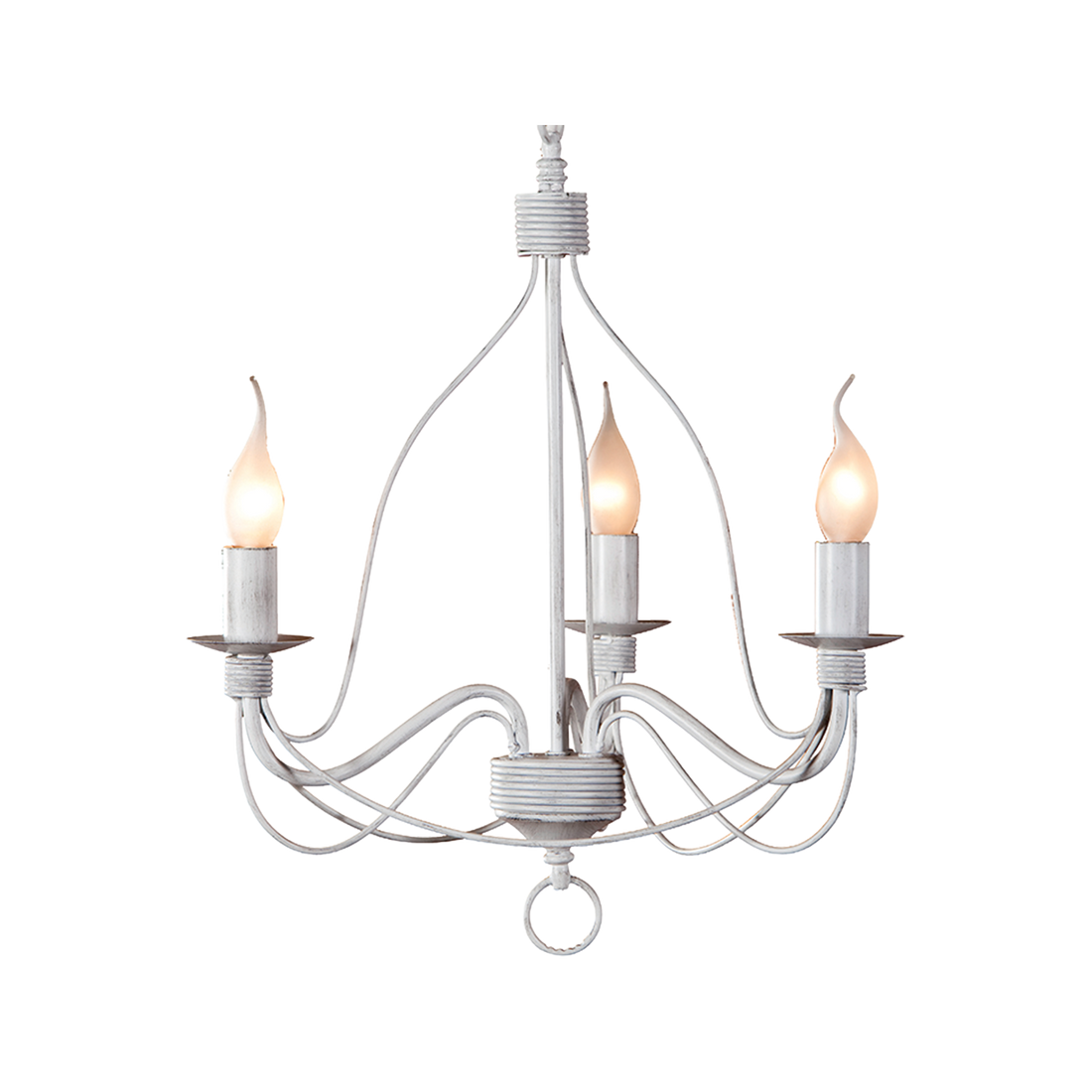 Candice 3 Light French White Classic Candelabra Pendant
