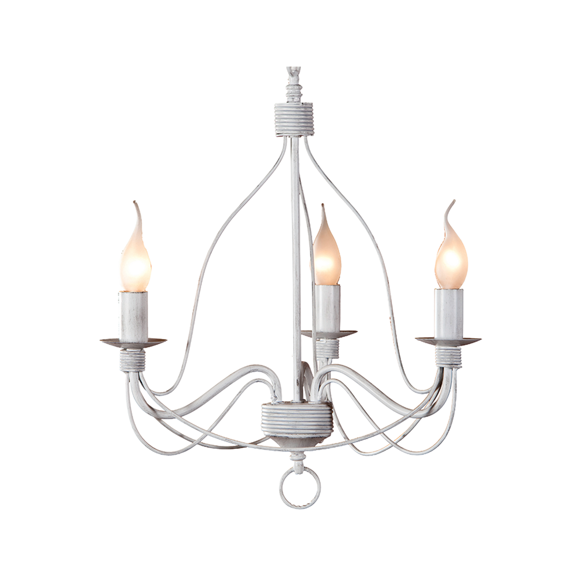 Candice 3 Light French White Classic Candelabra Pendant