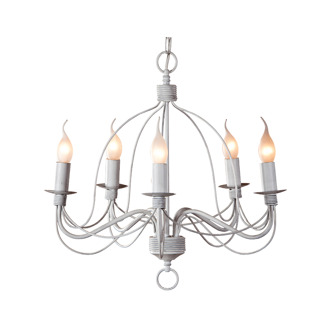 Candice 5 Light French White Classic Candelabra Pendant
