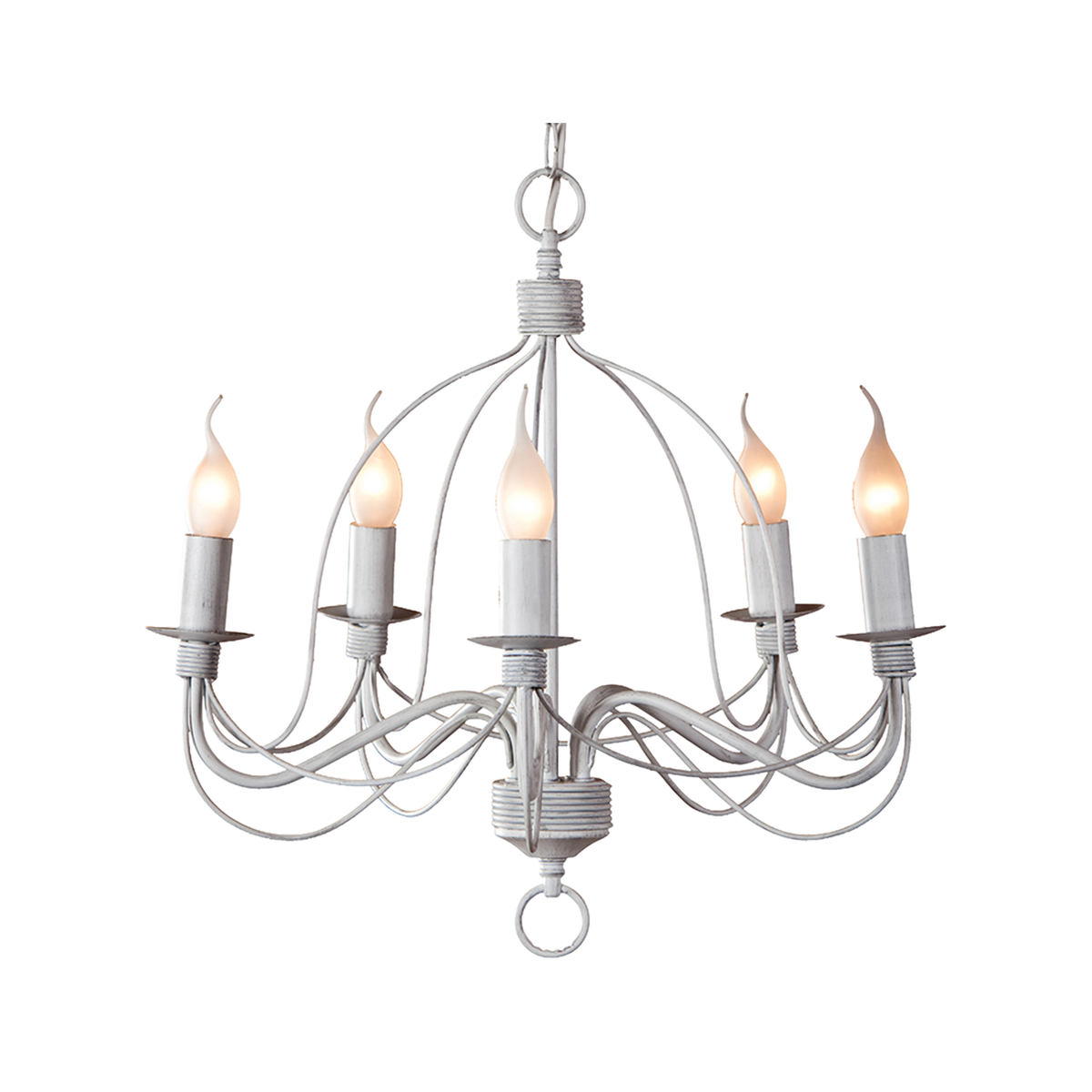 Candice 5 Light French White Classic Candelabra Pendant