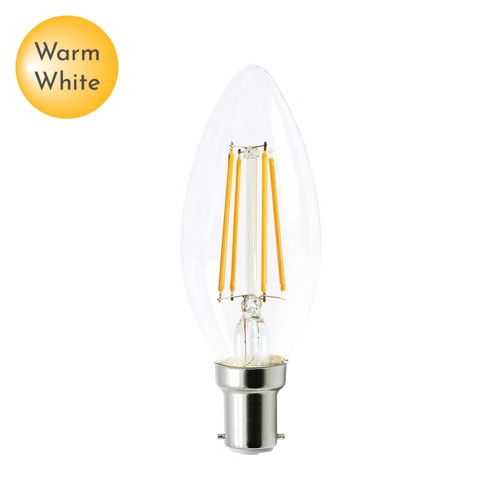 Candle LED B15 Clear Glass Warm White Globe