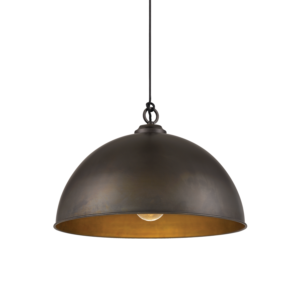 Cassidy Large Weathered Bronze Rustic Dome Pendant