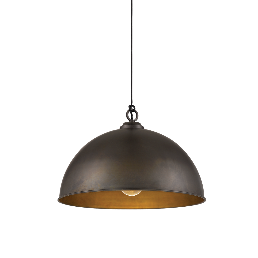Cassidy Medium Weathered Bronze Rustic Dome Pendant