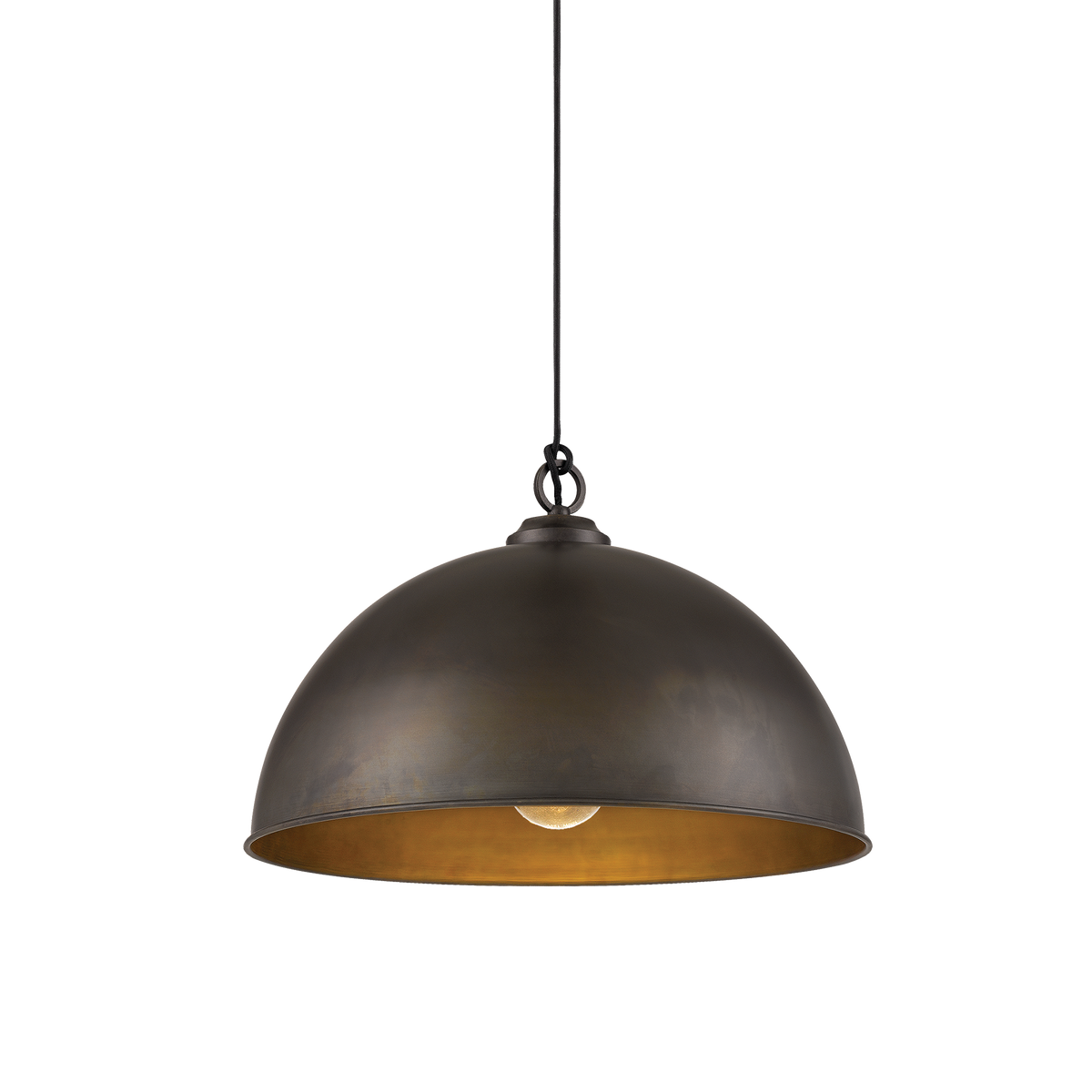 Cassidy Medium Weathered Bronze Rustic Dome Pendant