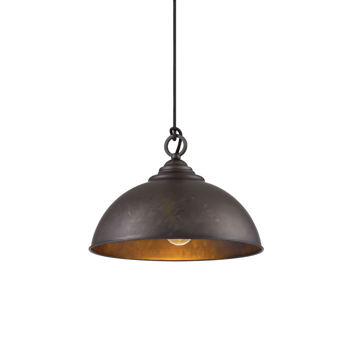 Cassidy Small Weathered Bronze Rustic Dome Pendant