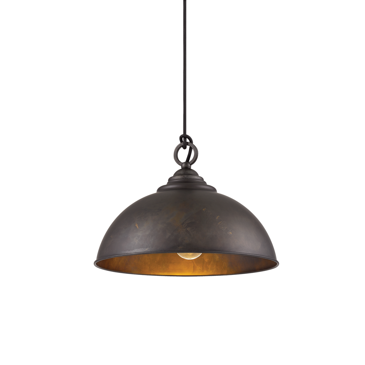 Cassidy Small Weathered Bronze Rustic Dome Pendant