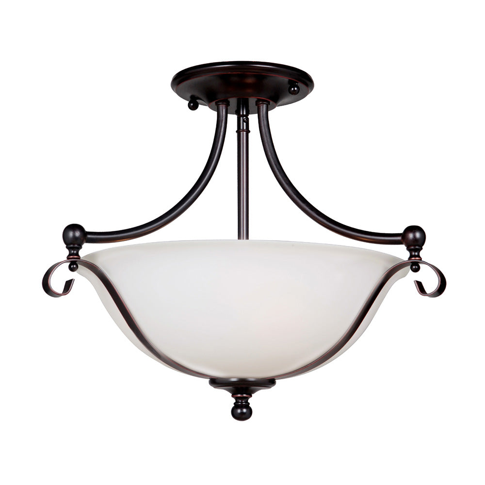 Dallas 2 Light Bronze Semi Flush Close to Ceiling