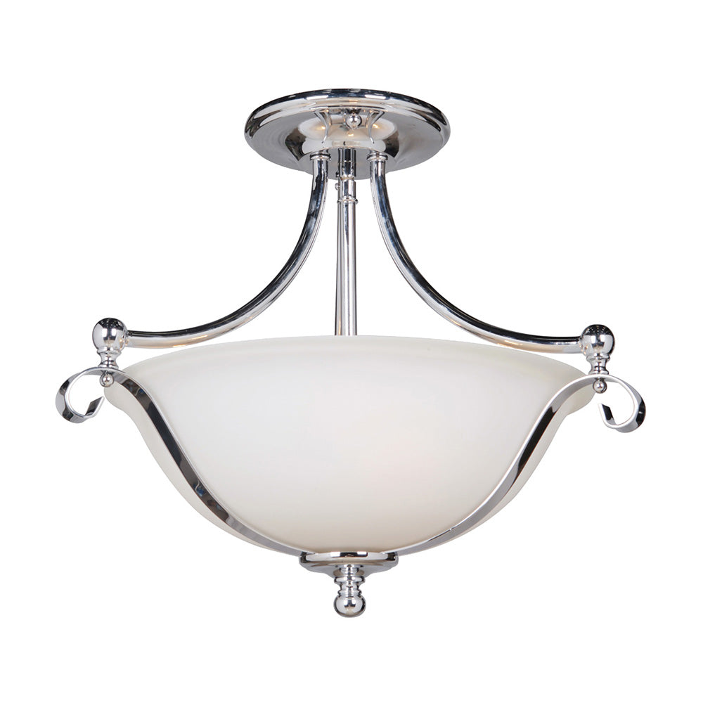 Dallas 2 Light Chrome Semi Flush Close to Ceiling