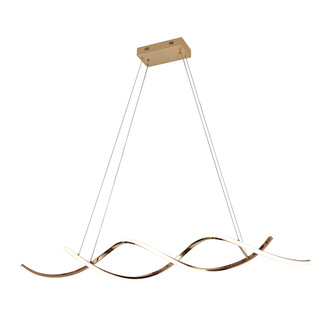 Dario Satin Gold 1400mm Tri-Colour Remote-Controlled LED Contemporary Linear Pendant