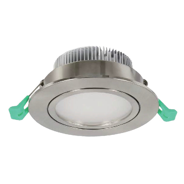 Alcor Satin Chrome Gimbal 15w Tri-Colour LED Downlight