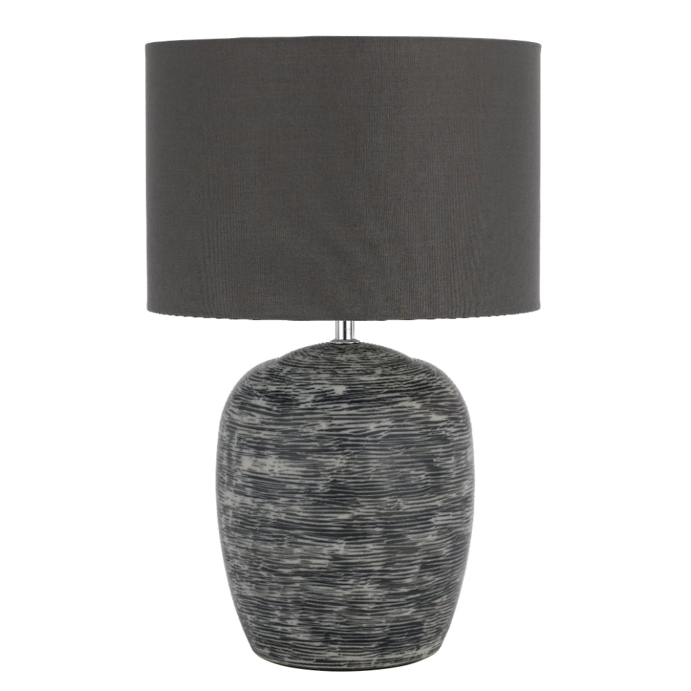 Dusty Dark Grey Ceramic Rustic Table Lamp