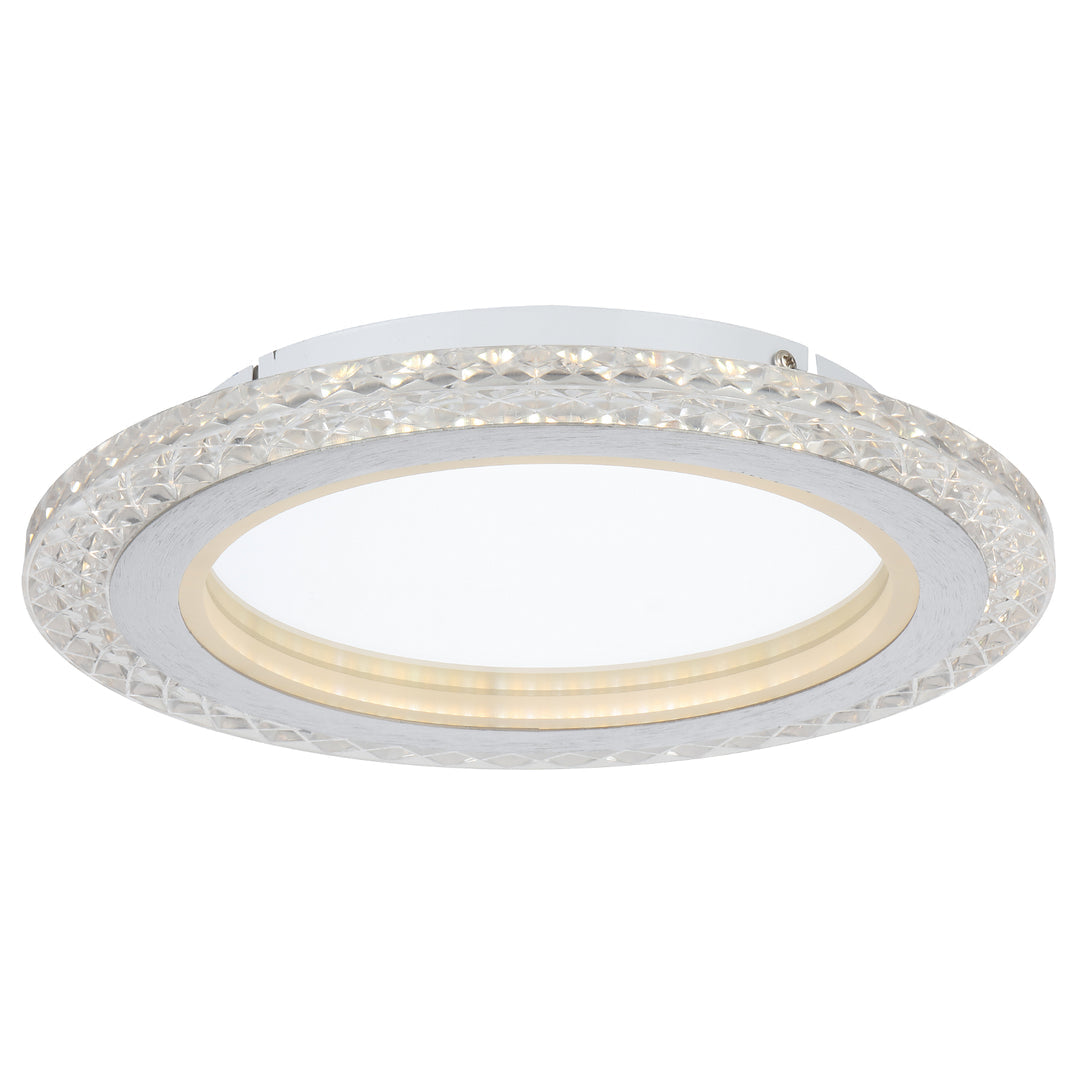 Elie 30 Round Crystal-Look with Mirrored Centre LED Tri-Colour 12w Oyster