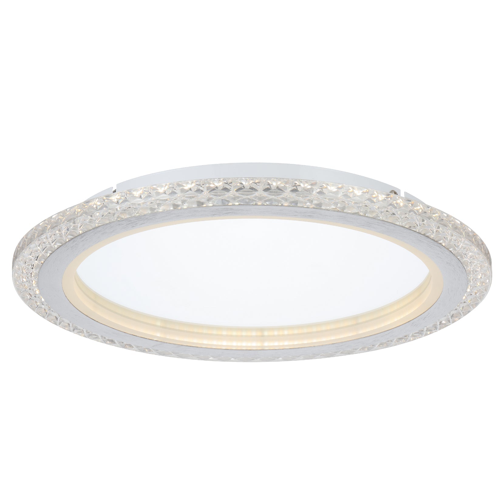 Elie 40 Round Crystal-Look with Mirrored Centre LED Tri-Colour 24w Oyster