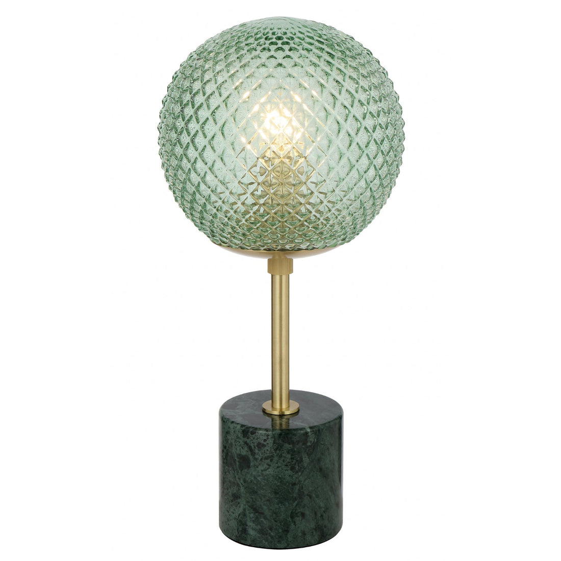 Elwick Black Marble and Antique Brass with Green Modern Table Lamp