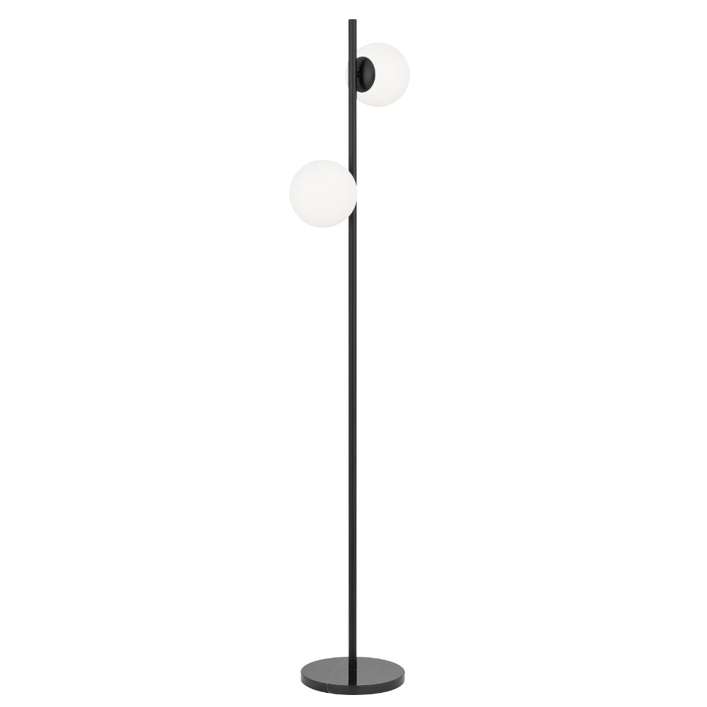 Figaro 2 Light Black with Opal Matt Glass Floor Lamp
