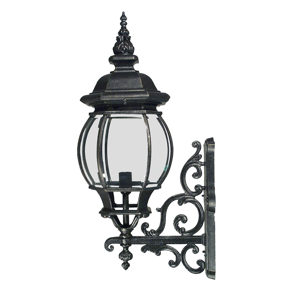 Flinders Medium Black Provincial Upright Coach Exterior Light