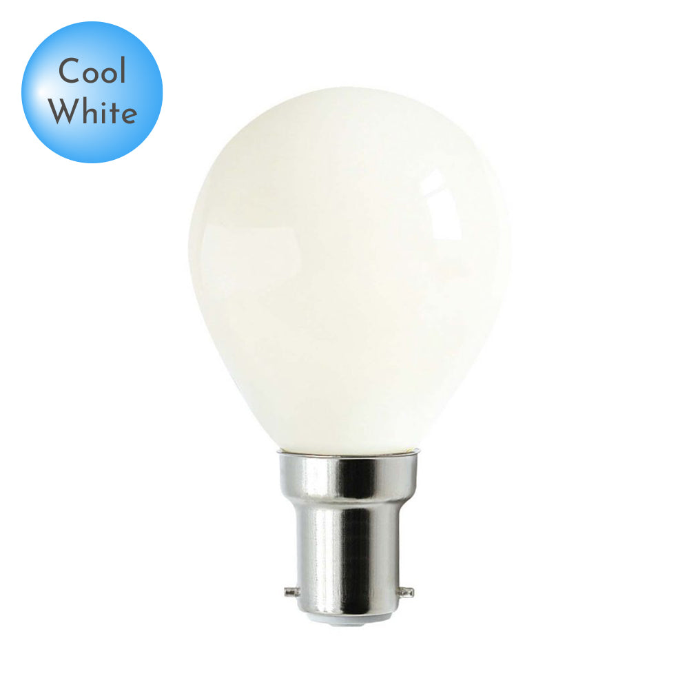 Fancy Round LED B15 Opal Glass Cool White Globe