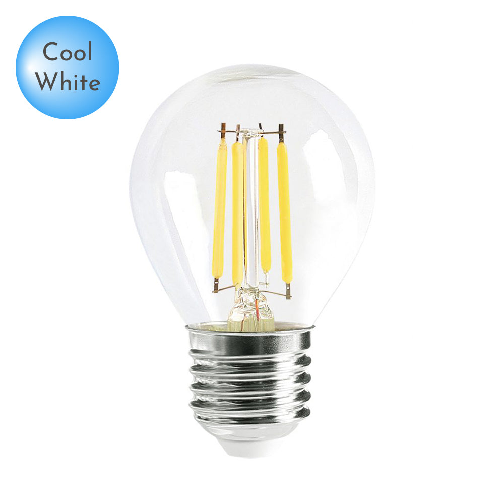 Fancy Round LED E27 Clear Glass Daylight Globe