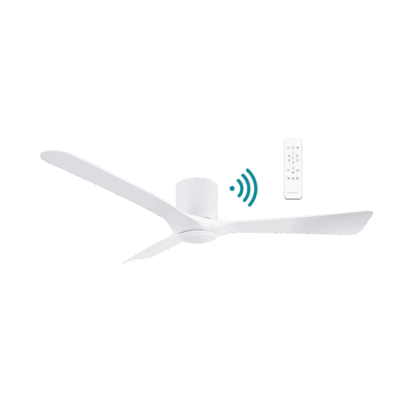 Fresno 52"/1320mm 3 Blade Flush Mount White with LED Light DC Motor Smart App Control Ceiling Fan