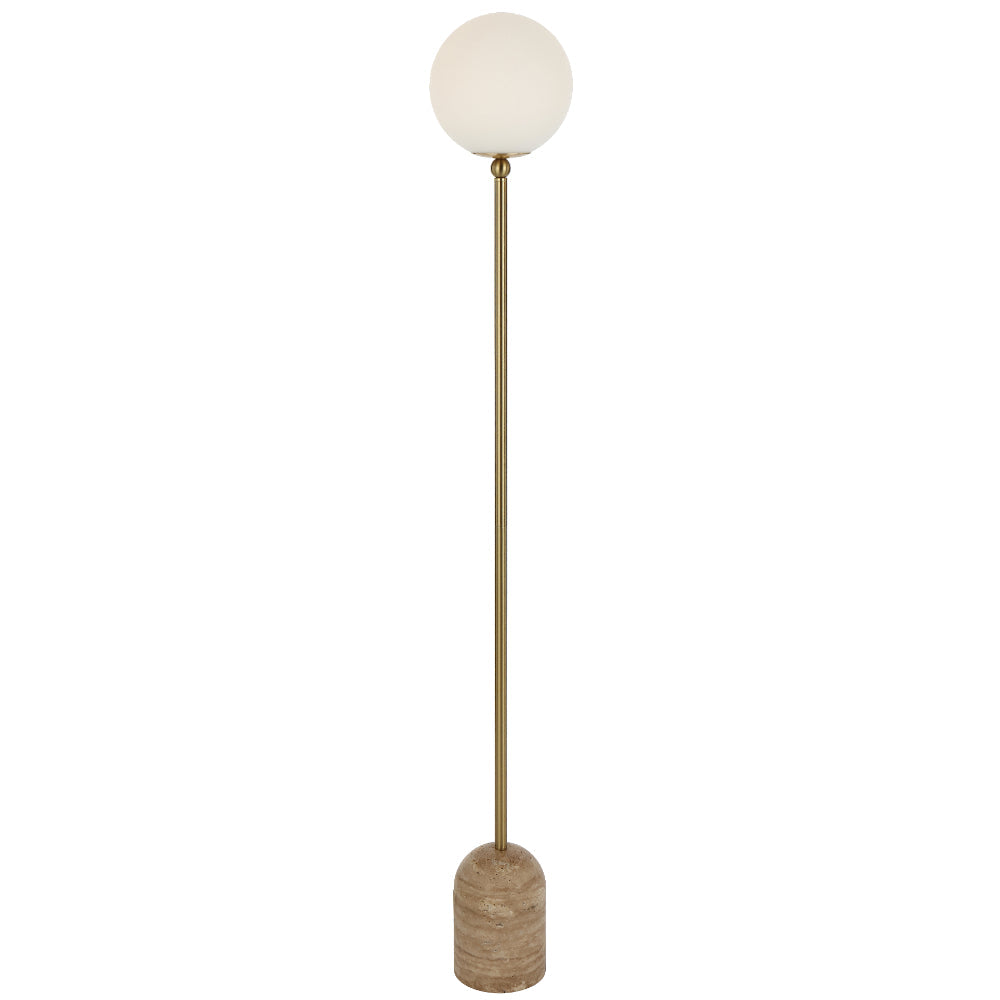 Gina Beige Concrete and Opal Glass Modern Industrial Floor Lamp