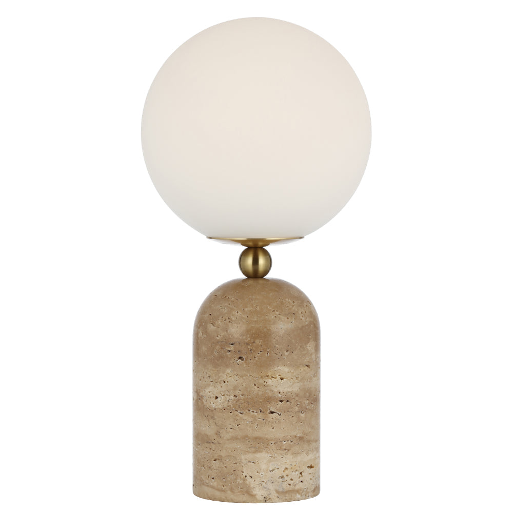 Gina Beige Concrete and Opal Glass Modern Industrial Table Lamp