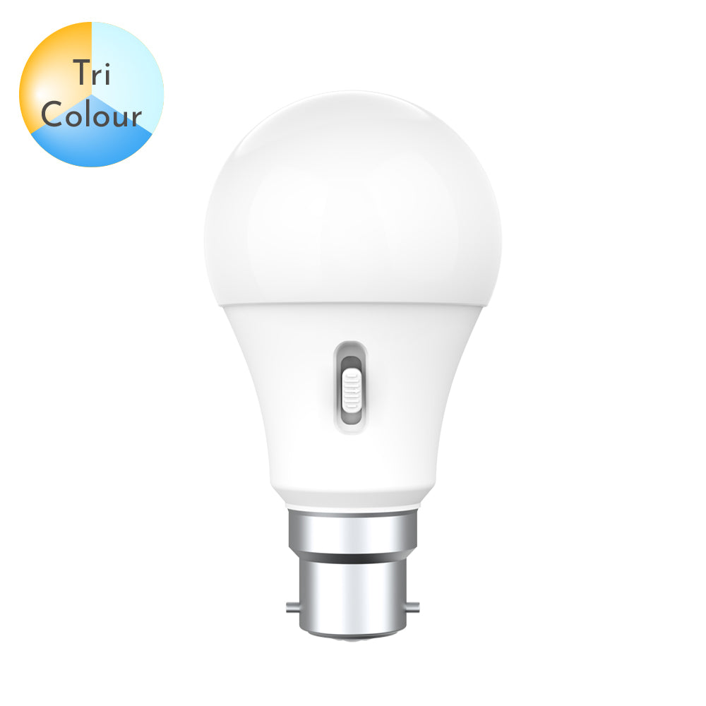 GLS A60 3CCT LED B22 4w Tri-Colour Globe